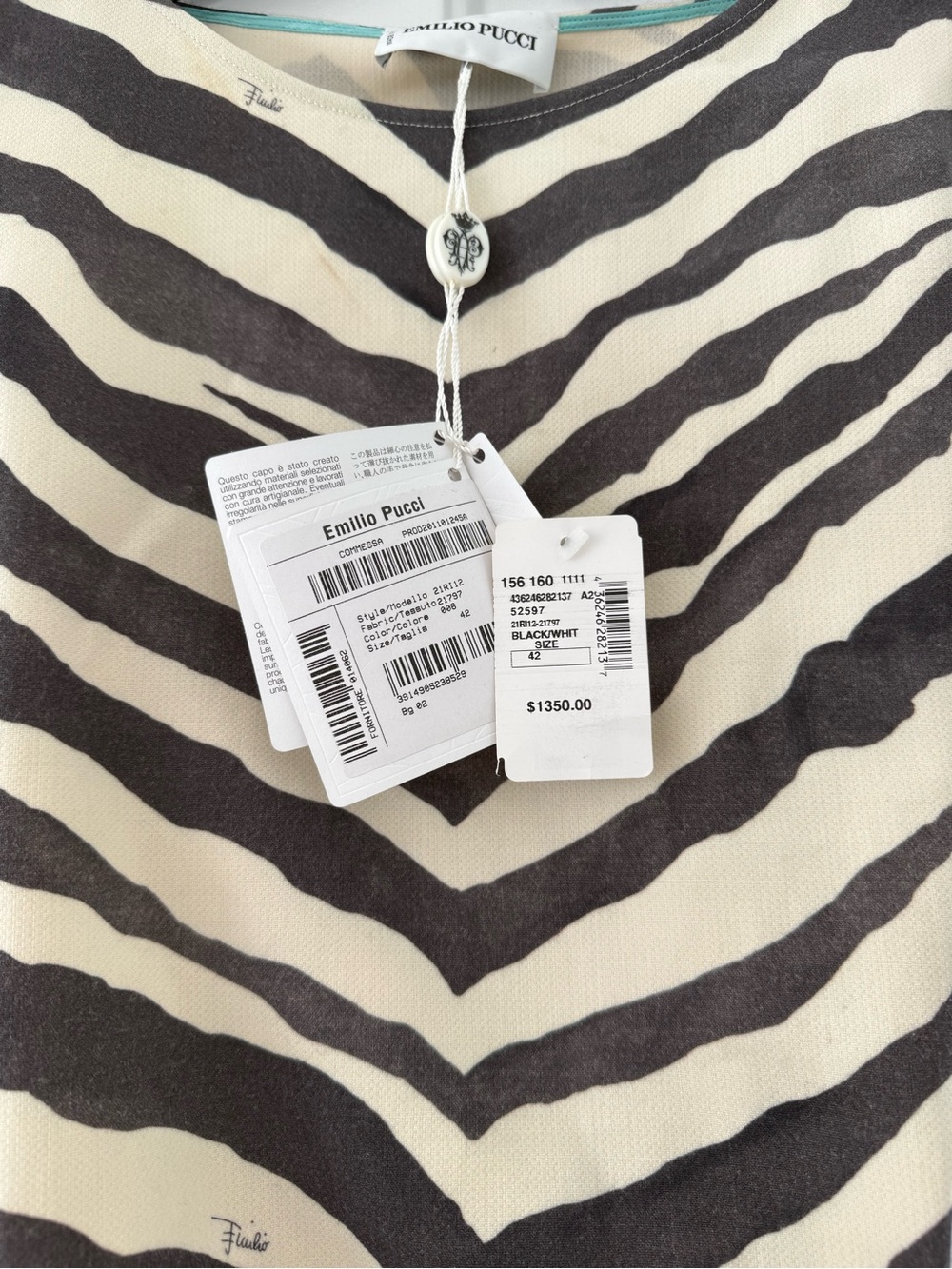 Emilio Pucci Black and Cream Zebra-Stripe Maxi Skirt - Picture 4 of 5